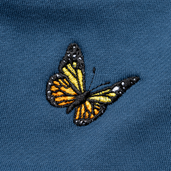Pantaloni in feltro in pile a farfalla - Blu pietra