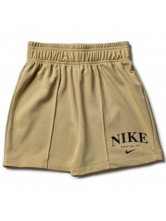 WMNS Nike Sportswear - Pantaloncini in pile - Erba di grano/Cioccolato scuro